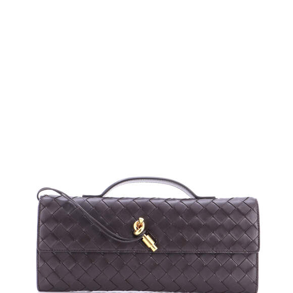 Bottega Veneta Handbags - Bottega Veneta Long Andiamo Top Handle Clutch Intrecciato Nappa